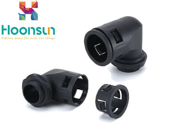 Kelenjar Kabel Nylon Tahan Api 90 Derajat Hitam Untuk Pipa Fleksibel