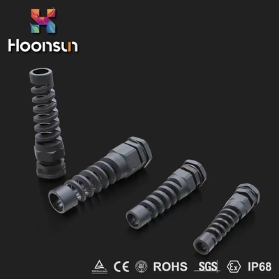 Strain Relief Spiral Type Nylon Cable Gland Waterproof IP68 Protection