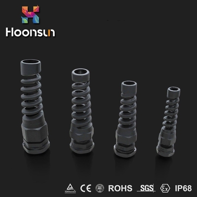 Strain Relief Spiral Type Nylon Cable Gland Waterproof IP68 Protection