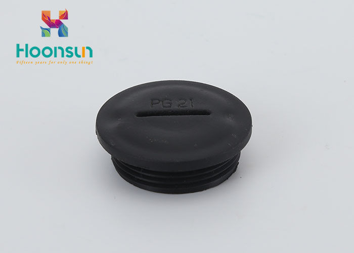PG21 Tahan Air IP54 Nlyon UL94 - V2 Kabel Gland Plug Dalam Warna Hitam