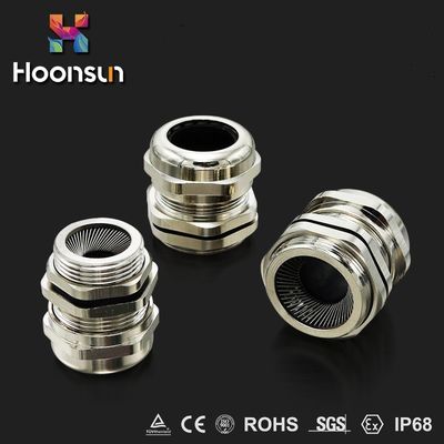Pabrik EMC Metal Nickel Plated Brass Cable Gland 18MM-25mm Untuk Perlindungan Kabel