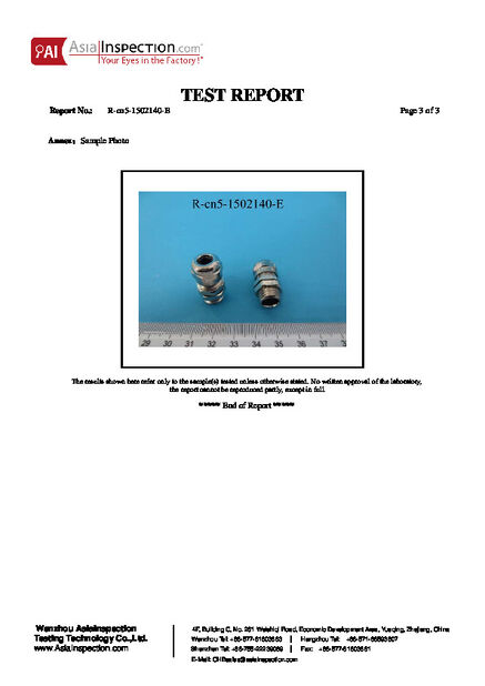 Cina ZHEJIANG HONGXIANG CONNECTOR MANUFACTURING CO.,LTD. Sertifikasi